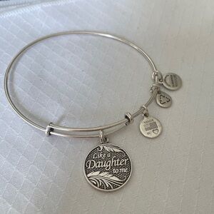 Alex and Ani Silver toned Like a Daughter to Me Expandable Bangle Bracelet. EUC.